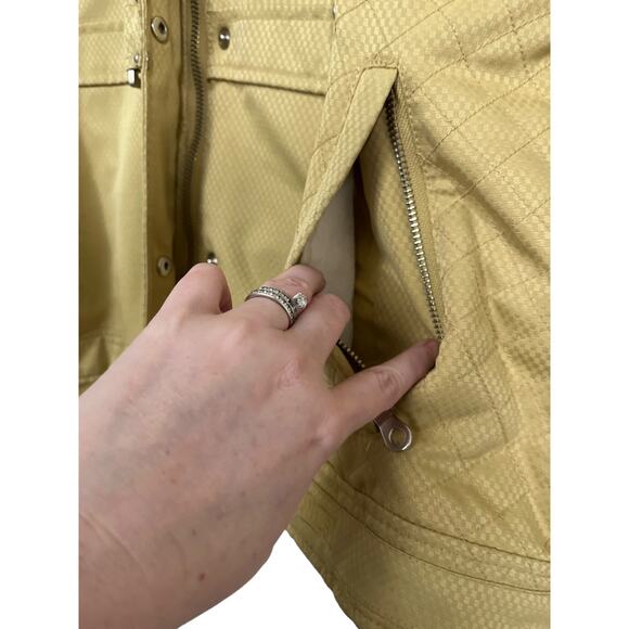NILS Ski Womens Full Zip Hooded Insulated Coat Jacket Winter Size 12 Gold - Picture 4 of 16